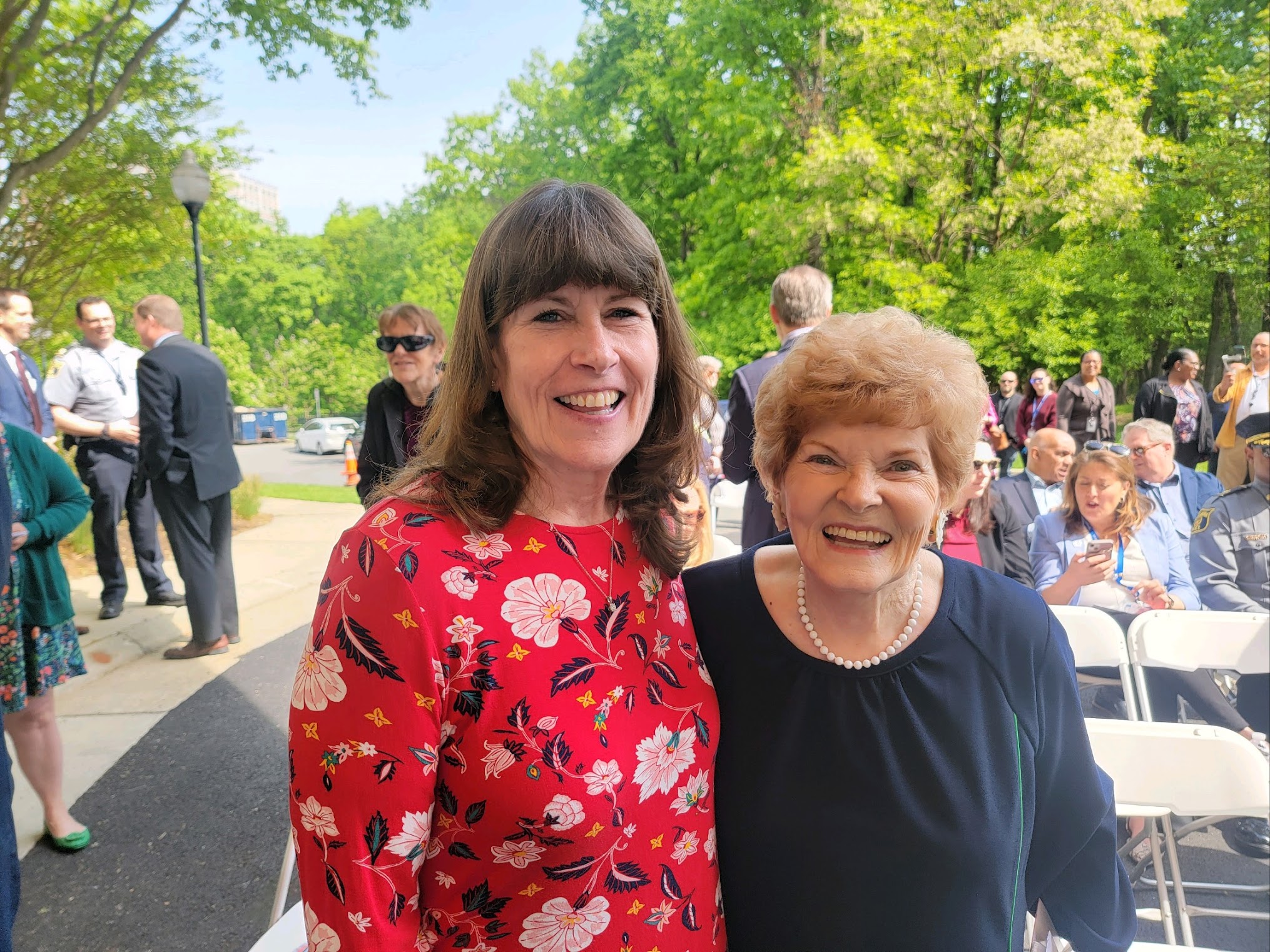 Two ladies looking at camera