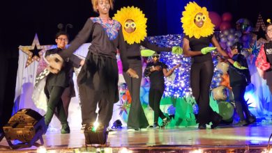 Kids performing in talent show.