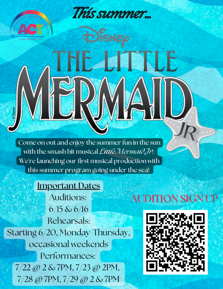 Auditions Open for 'The Little Mermaid Jr.' Play with the Alexandria