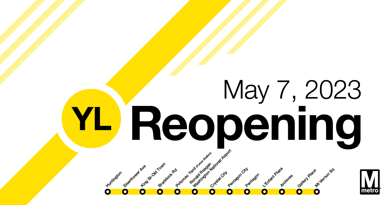 Yellow Line reopens logo – Photo courtesy WMATA