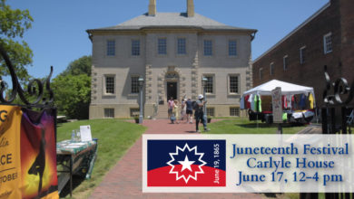 Juneteenth at Carlyle House in Old Town Alexandria.