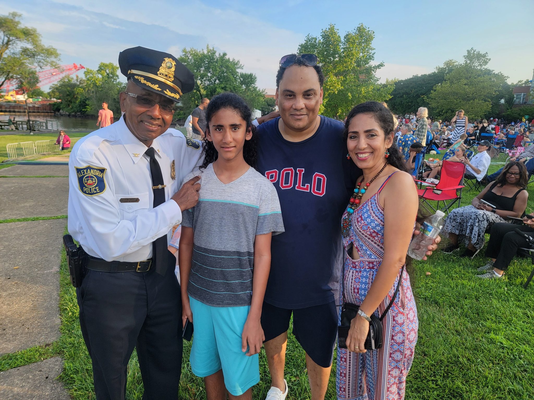 Smiling Police Chief with family