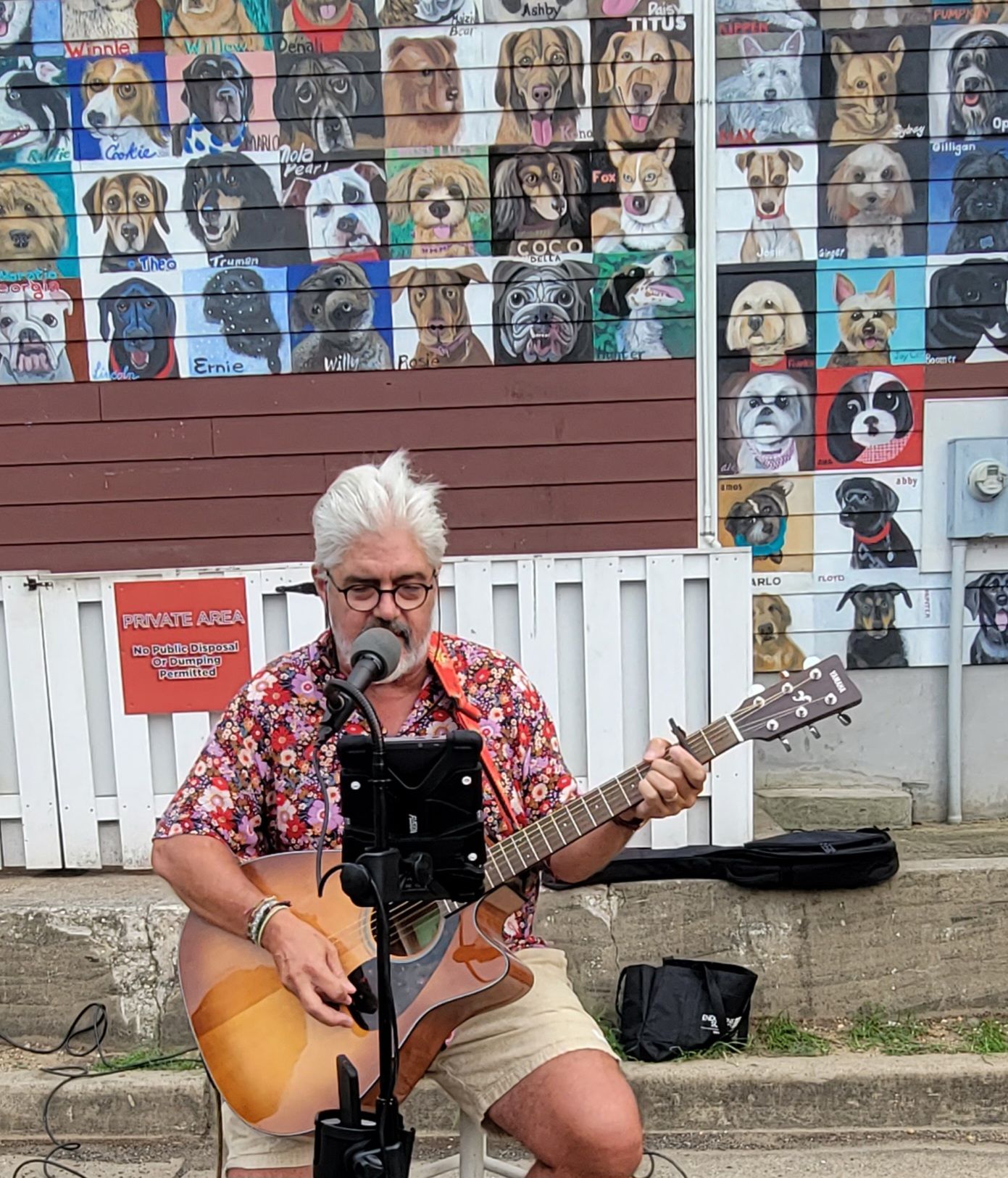 Performer in Pat Miller Neighborhood Square in Del Ray (Photo Lucelle O’Flaherty)