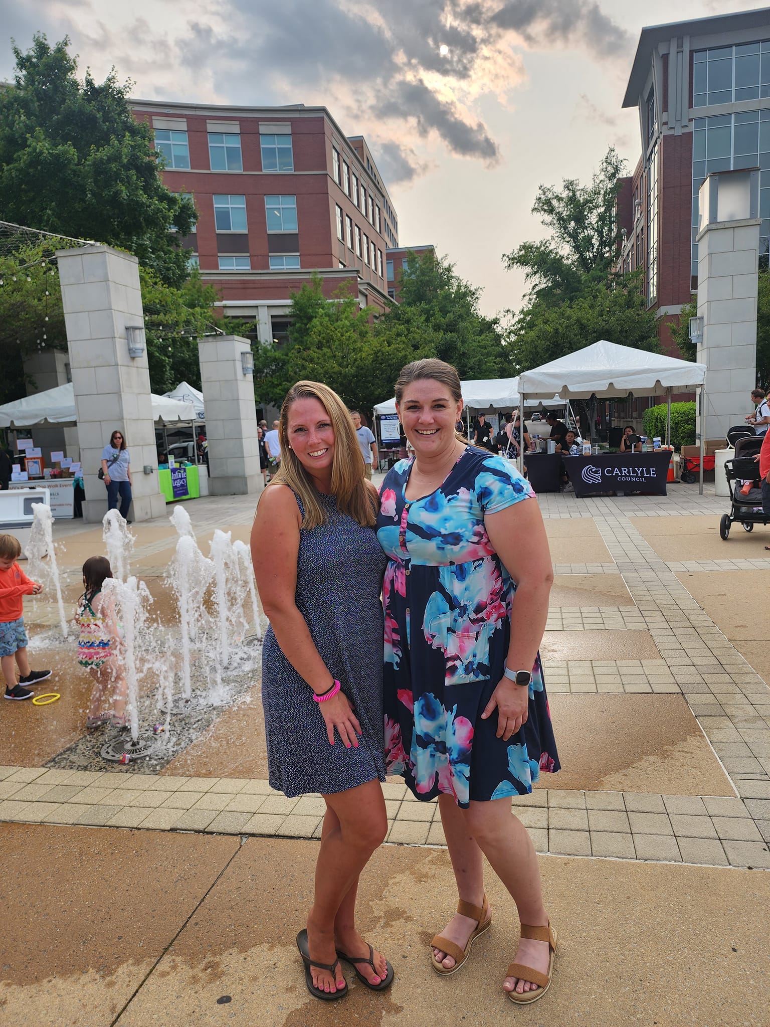 Morgan Babcock, Manager, Carlyle Council; Megan Hardy, Assistant Manager, at John Carlyle Square (Photo Judith Fogel)