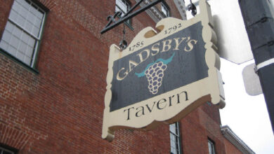 Gadsby's Tavern sign.