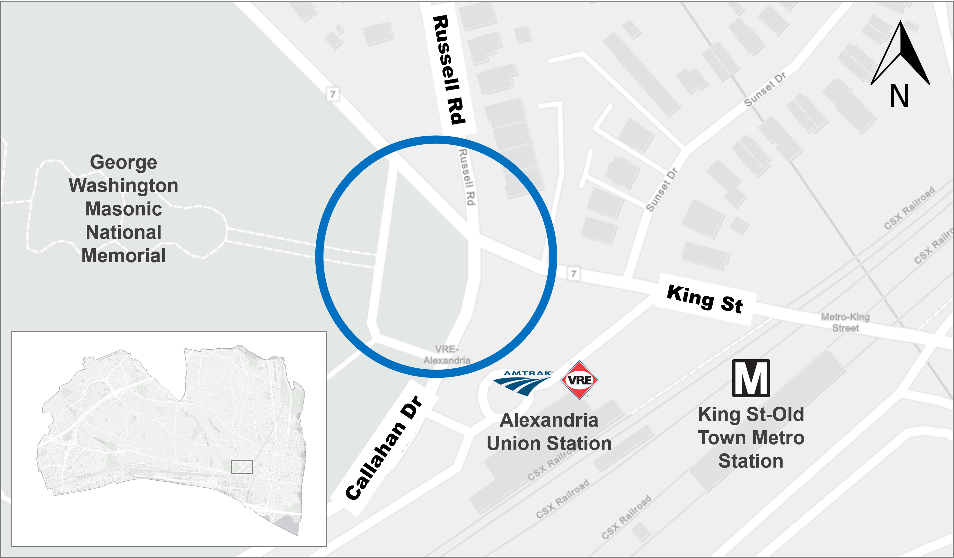 Map of Callahan Drive project. (City of Alexandria)