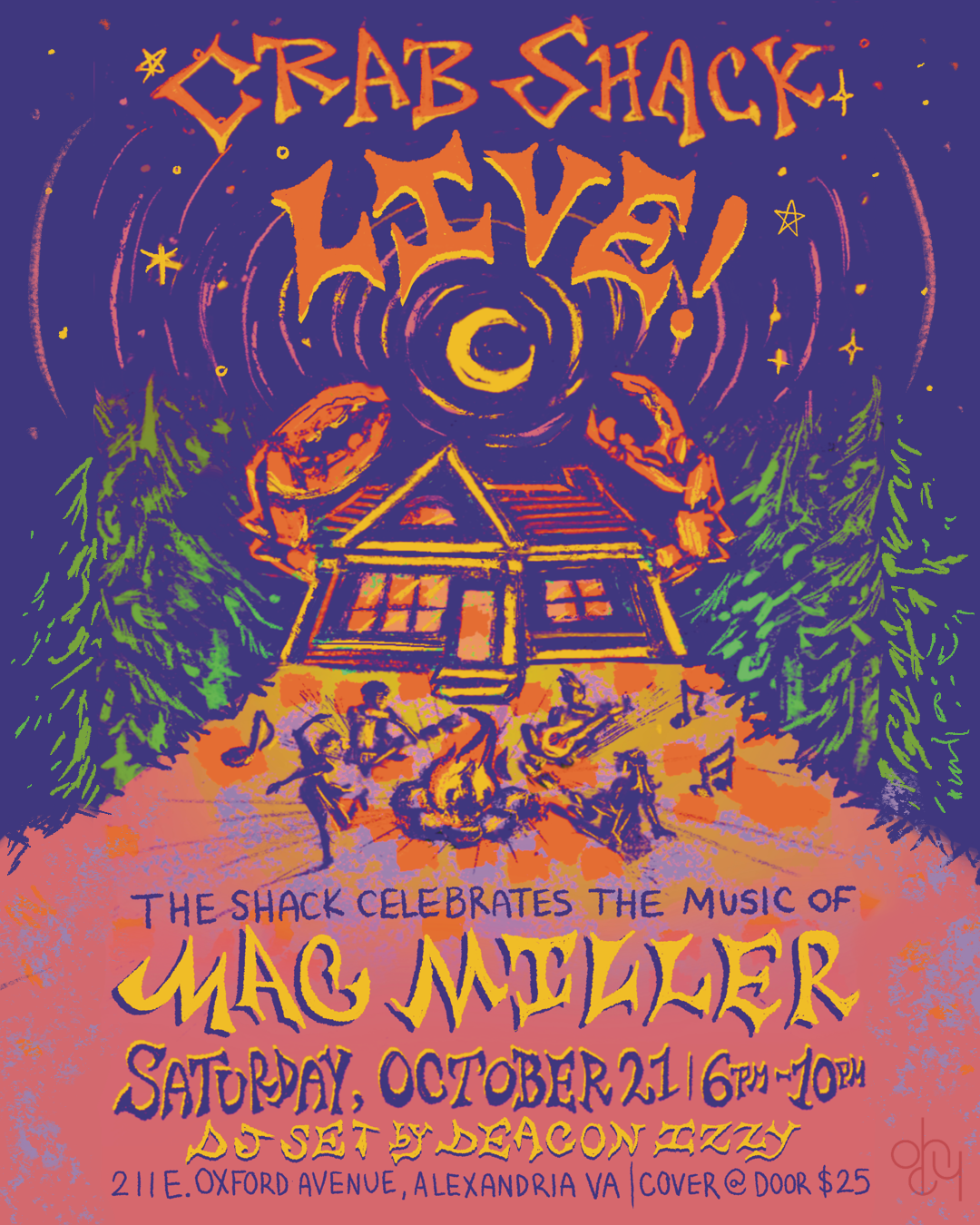 Crab Shack Live poster designed by Lydia Corbett.