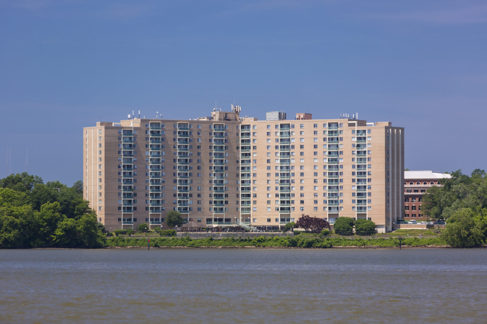 Beige Condominium building