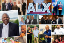 A collage of photos represent Stan Brinkley's dedication to his job at The Alexandria Chamber of Commerce. (Image: ALX Chamber)