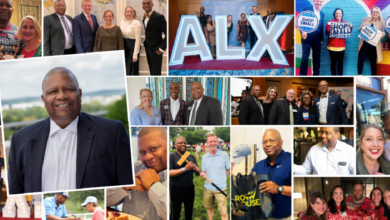 A collage of photos represent Stan Brinkley's dedication to his job at The Alexandria Chamber of Commerce. (Image: ALX Chamber)