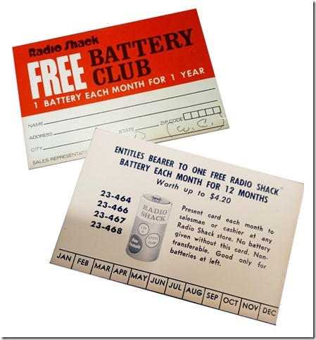 Radio Shack Card Radio Shack Card