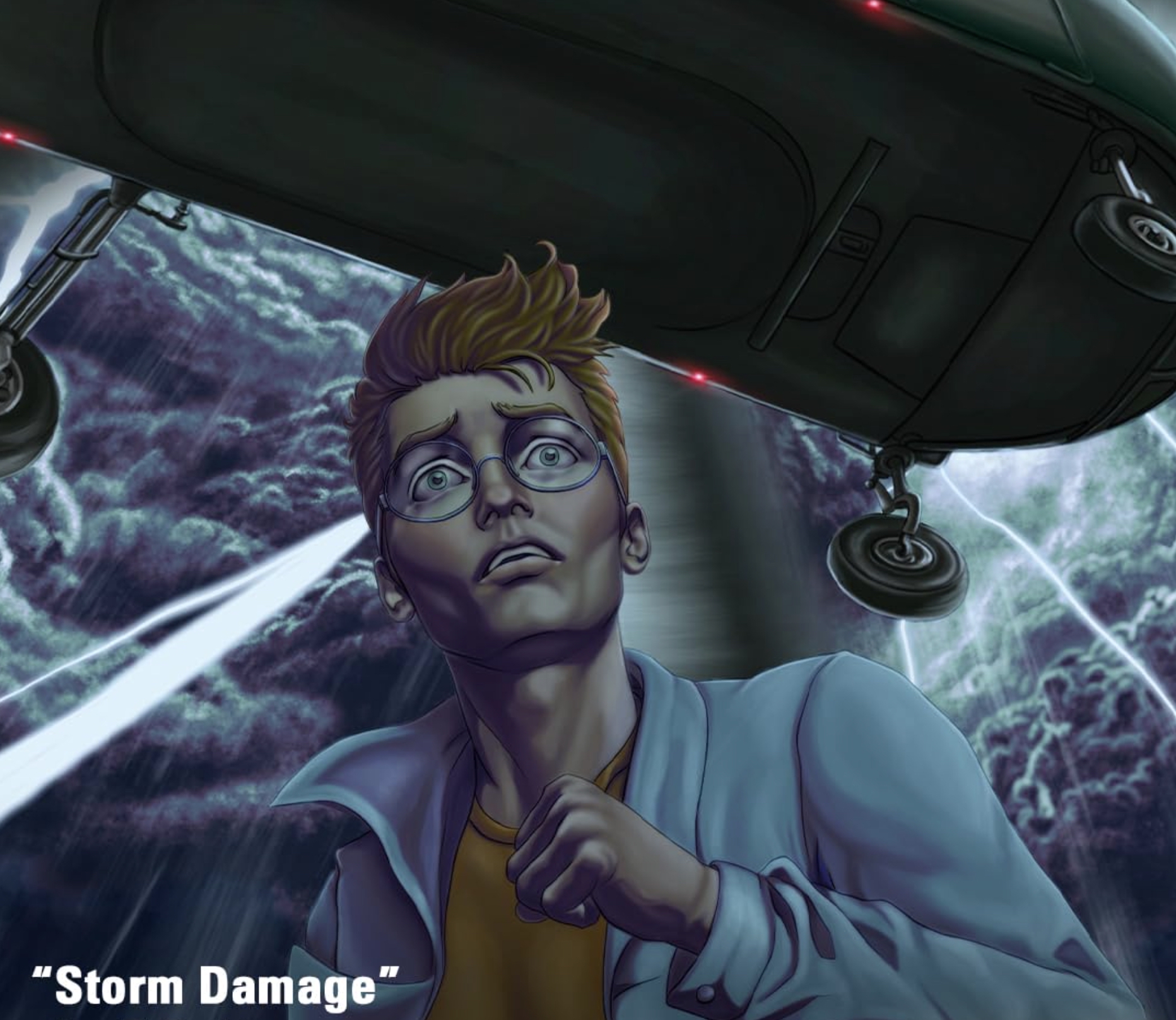 Illustrator Haileigh Enriquez enhances Storm Damage with impactful images.