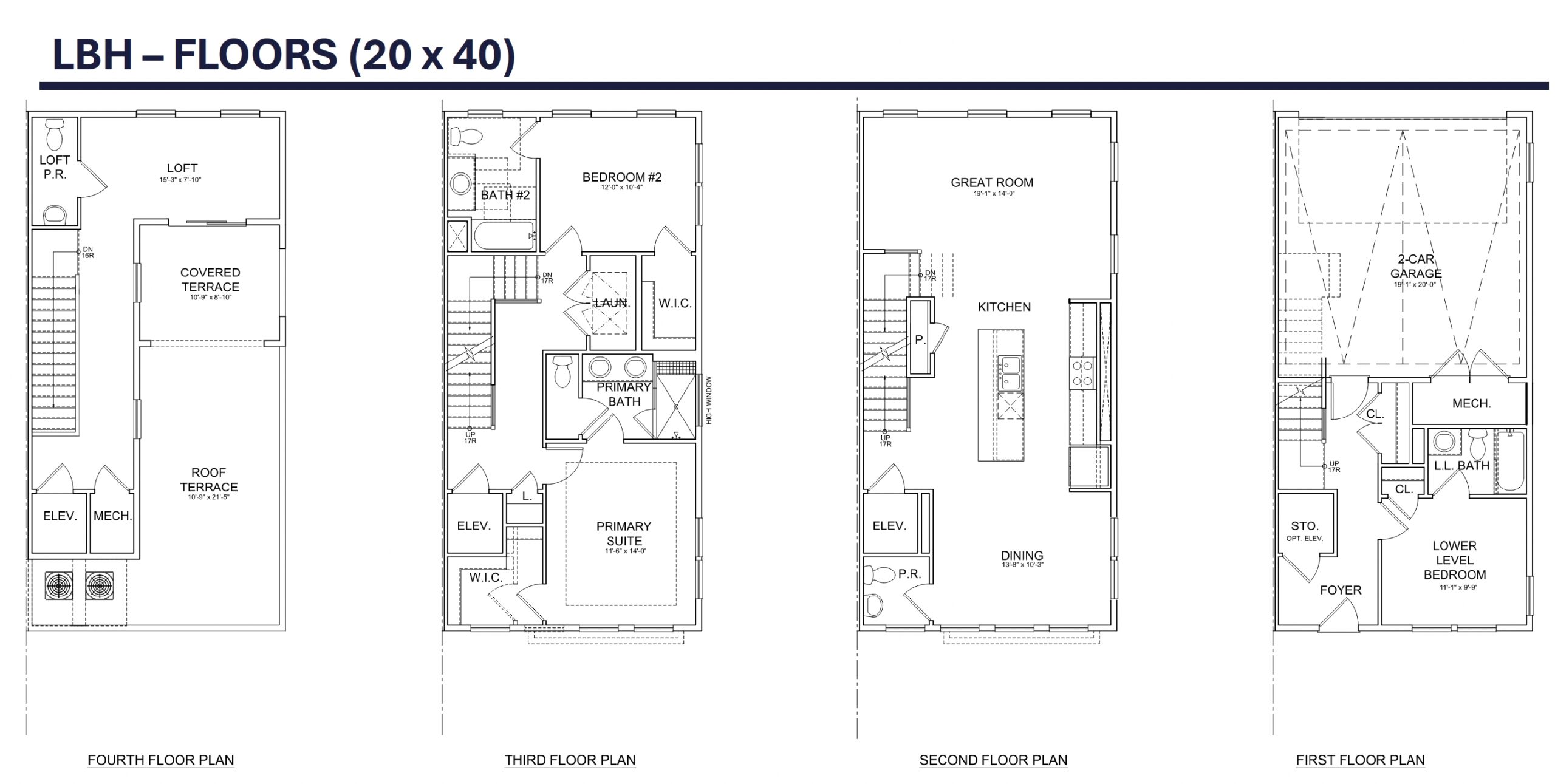 Screenshot Floor plans for three-bedroom units.