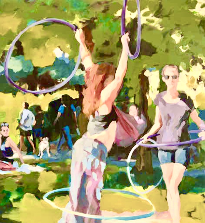 Hoopers, oil on canvas by Sally Kauffman on exhibit at the Athenaeum Gallery. Photo The Athenaeum. 