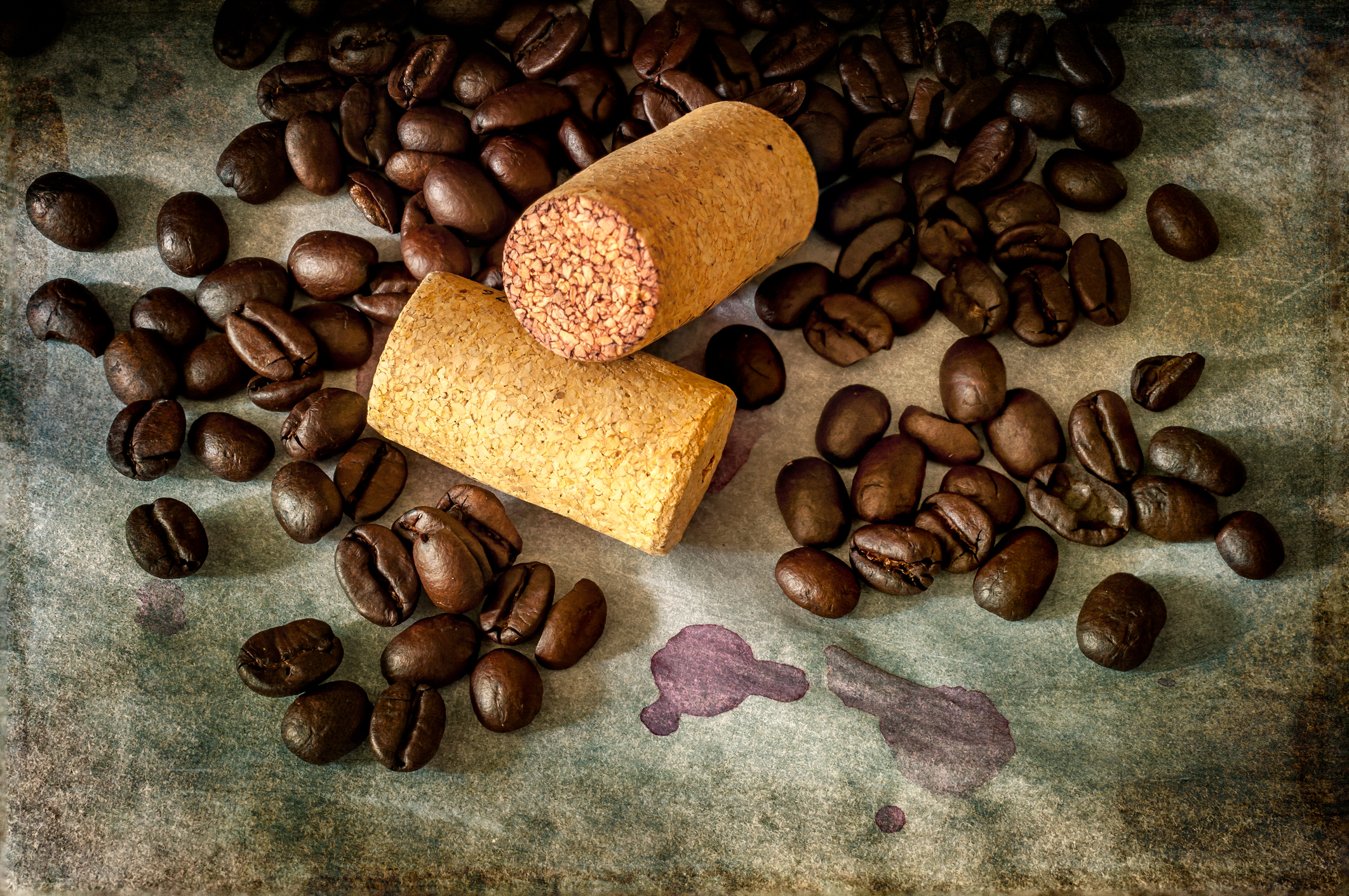 Wine stains and coffee