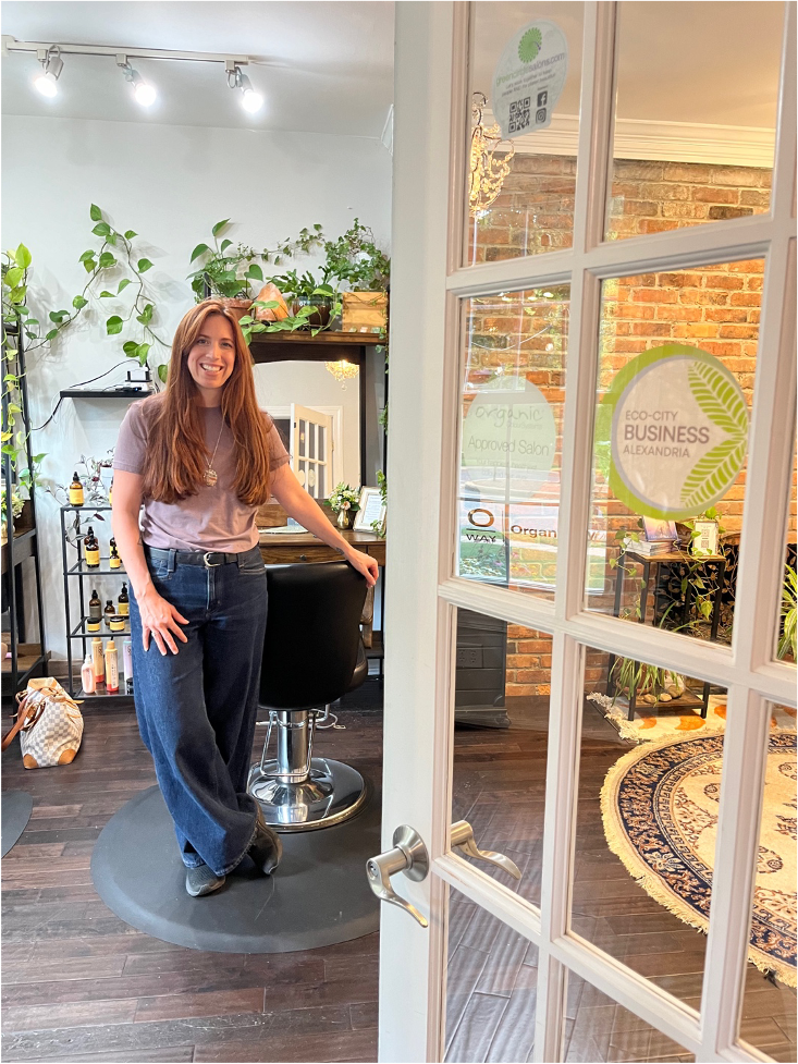 Holistic Hair Studios, one of the participating Eco-City Businesses, will be conducting an energy assessment through Dominion Energy’s Business Engagement Program.Photo credit: Samantha Heitsch, City of Alexandria
