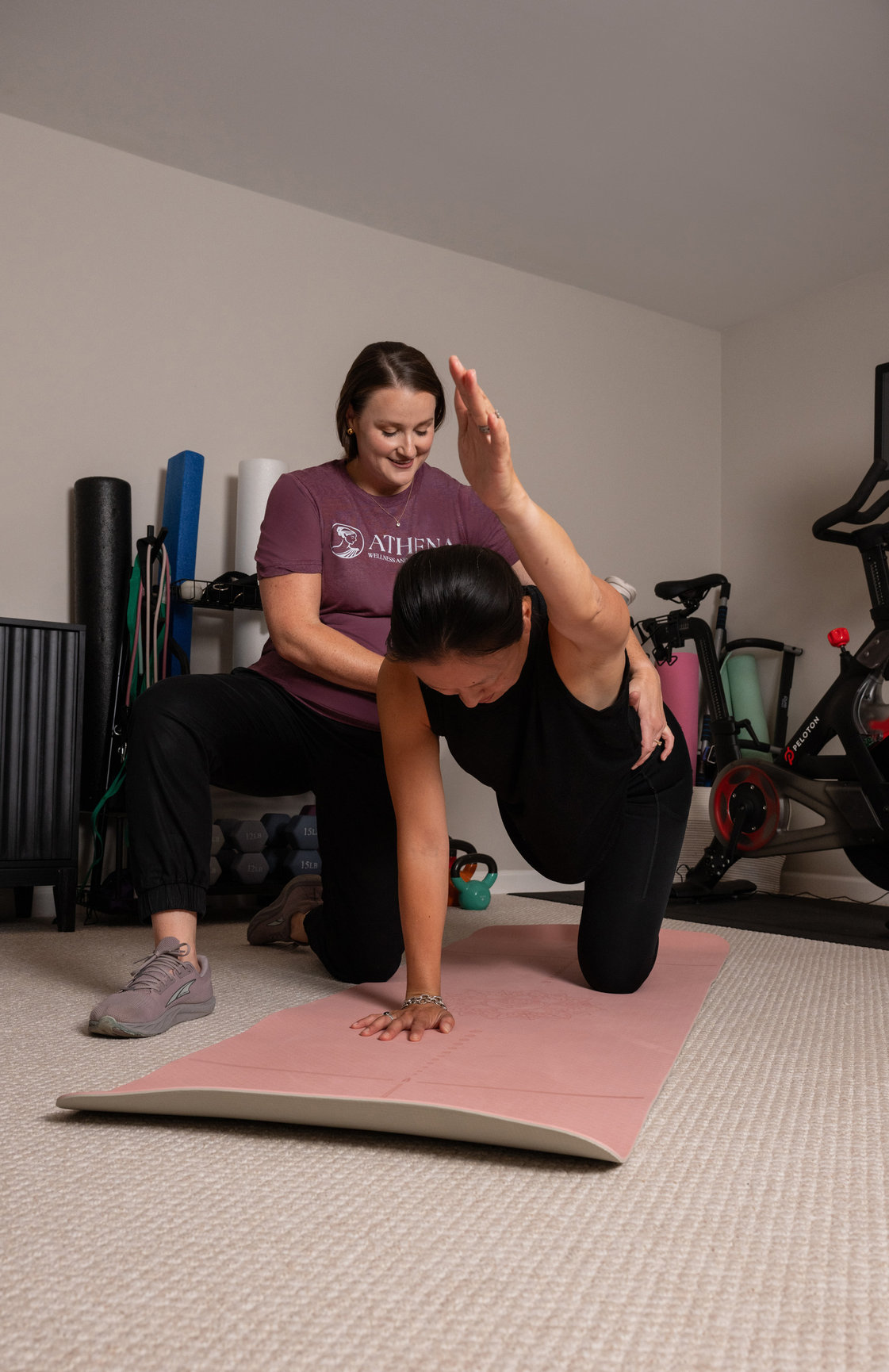 patient exercises at Athena wellness