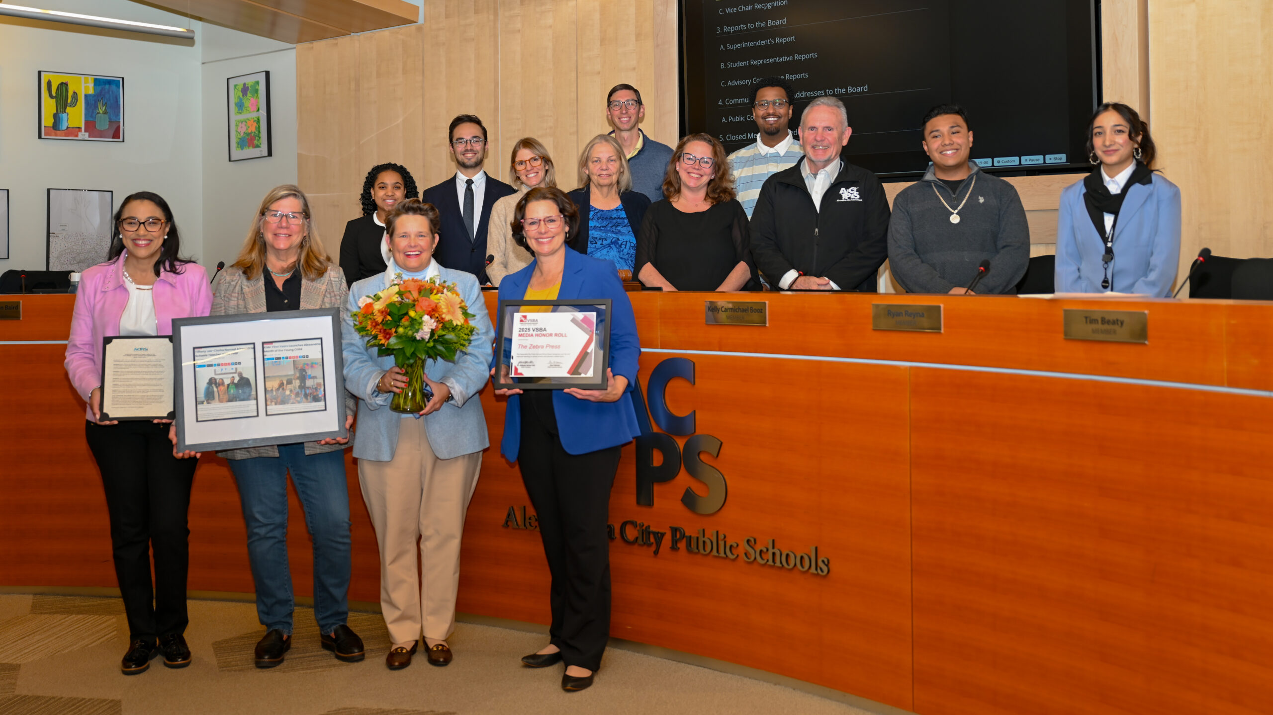 Zebra school board award