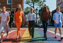 Queer Eye Alexandria Rainbow Walk Queer Eye. (L to R) Antoni Porowski, Jonathan Van Ness, Tan France, Karamo Brown, Jeremiah Brent in episode 1005 of Queer Eye. Cr. Kit Karzen Netflix 2026