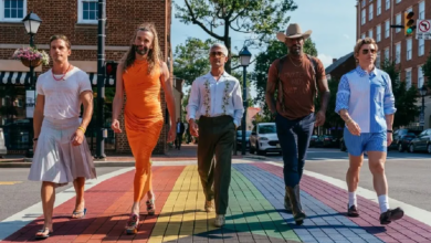 Queer Eye Alexandria Rainbow Walk Queer Eye. (L to R) Antoni Porowski, Jonathan Van Ness, Tan France, Karamo Brown, Jeremiah Brent in episode 1005 of Queer Eye. Cr. Kit Karzen Netflix 2026