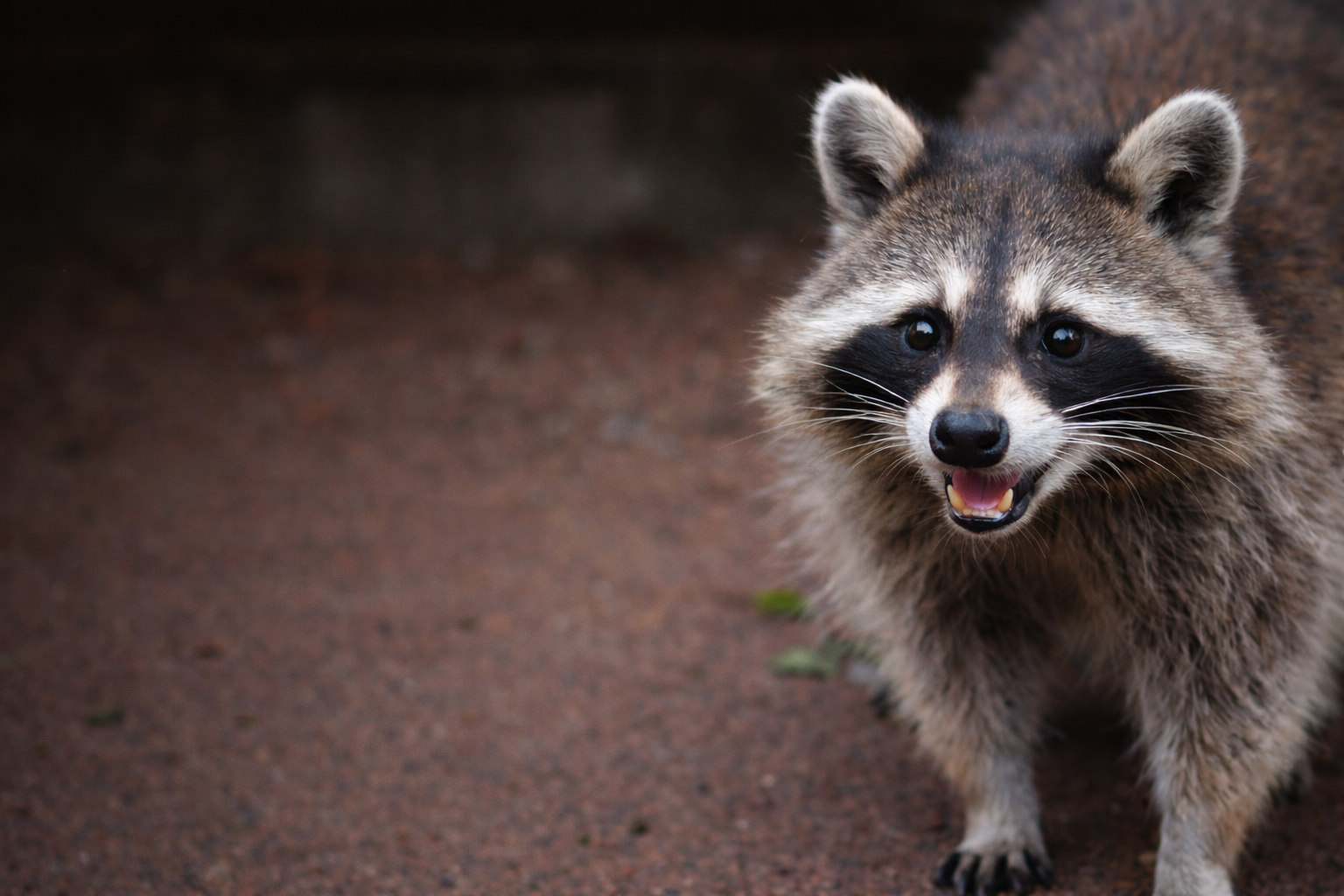 Raccoon used to illustrate rabid raccoon warning in Old Town Alexandria.