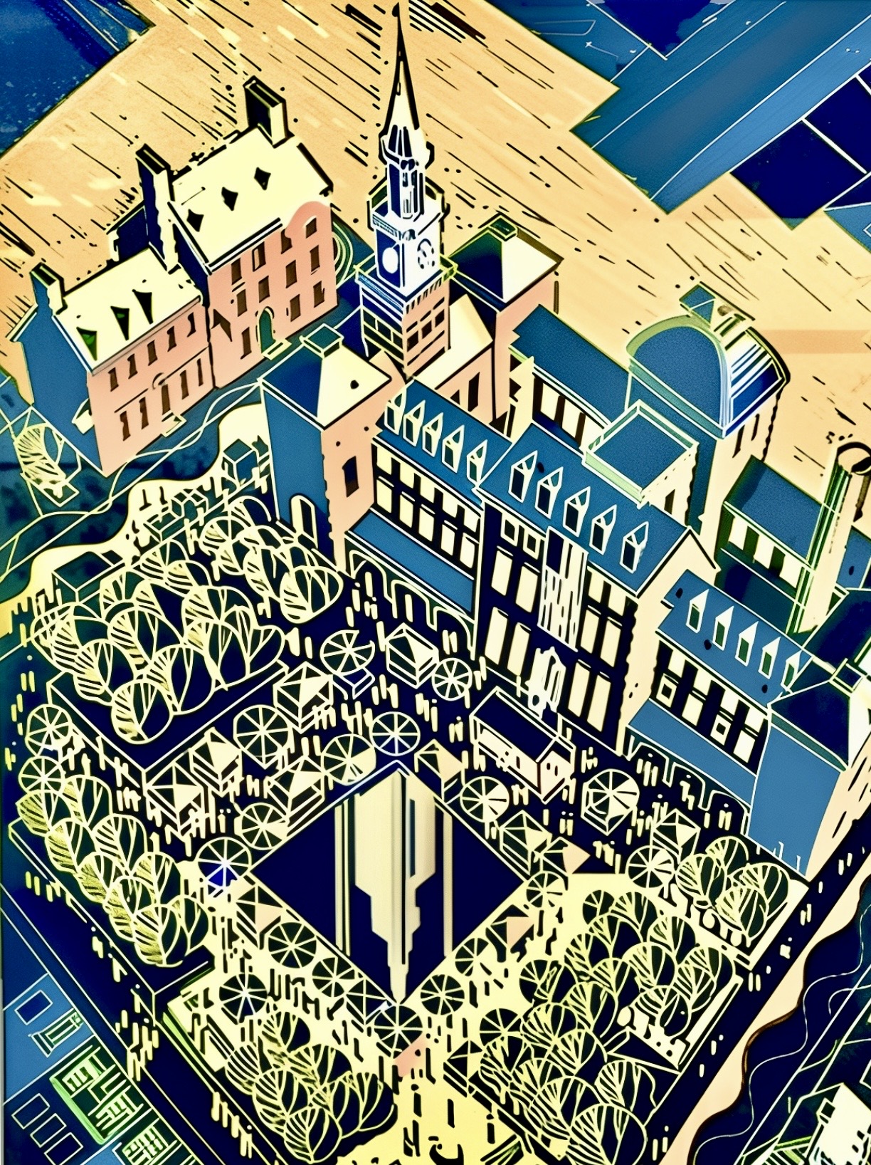 OnExhibitMOld Town City Market by John Gosling, on view in his solo show Old Town and Beyond, is a nice reminder of Alexandria’s historic market that’s been relocated while City Hall is renovated. Photo John Gosling ay03