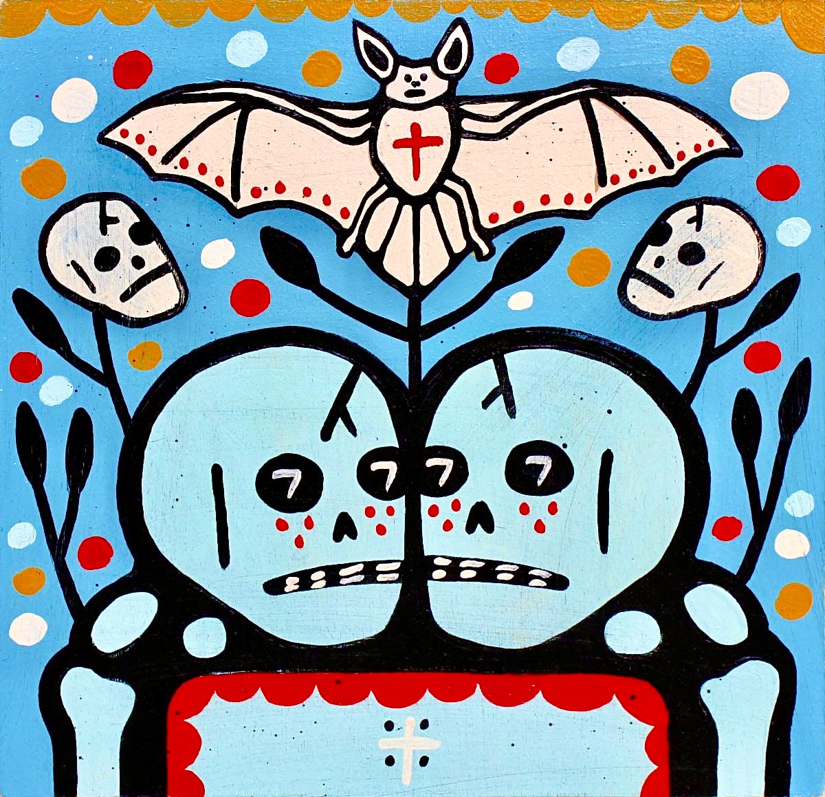 OnExhibitJune04 Painting from the Nine Lives: New Works by Mike Egan exhibit on view at Galactic Panther Gallery. Photo Galactic Panther