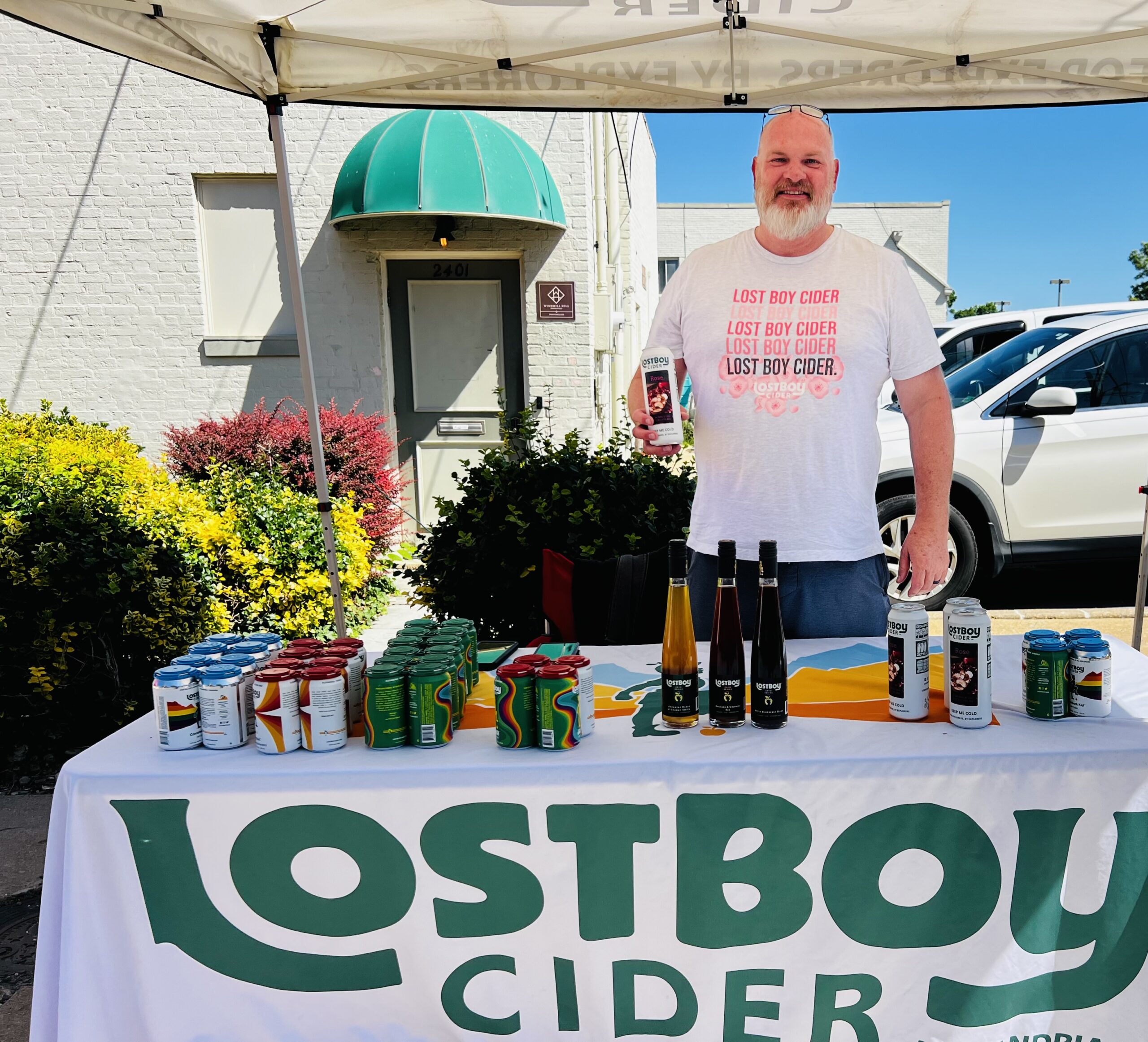 Eric Hagland, the market representative for Lost Boy Cider, is eager to provide details on their cider offerings, particularly the popular raspberry variety.