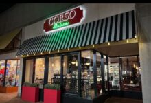 Exterior of Corso Italian restaurant at the Village at Shirlington in Arlington, Virginia.