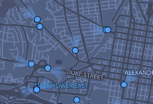 Map showing reported automated license plate reader locations across Alexandria