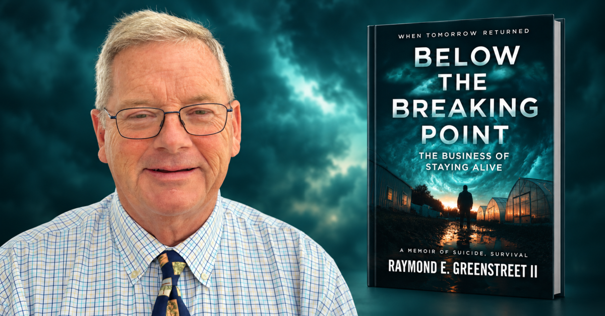 Ray Greenstreet with the cover of his memoir, Below the Breaking Point: The Business of Staying Alive.