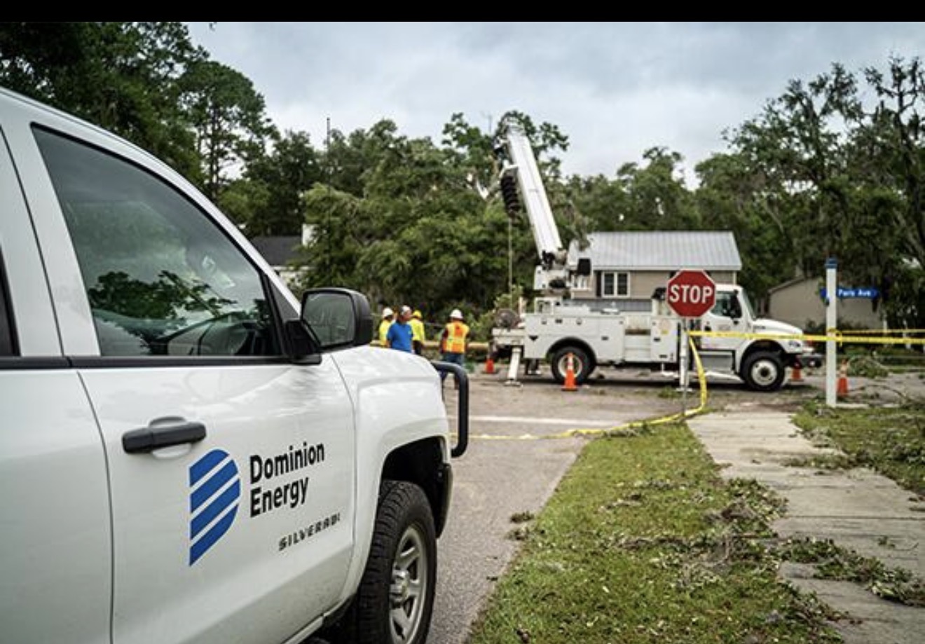Dominion Energy Crews Restore Power After Storm Damage Dominion Energy utility crews working to restore electrical service after storm damage