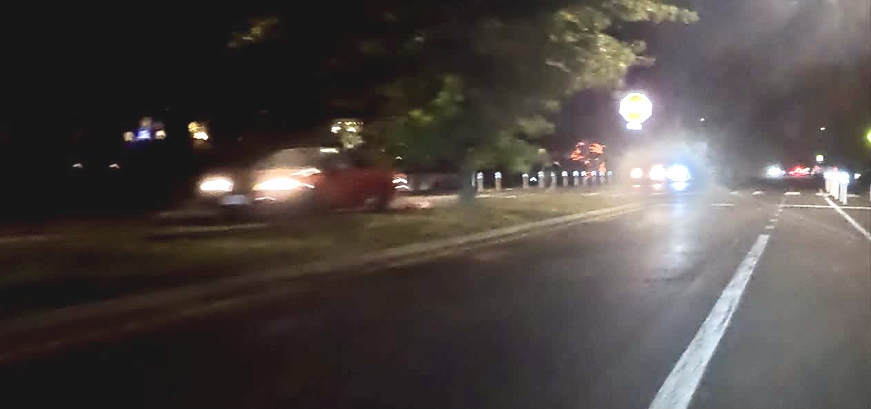 A red sedan on a street at night in a photograph shared with Amanda Trotenberg Campbell’s appeal for camera footage.