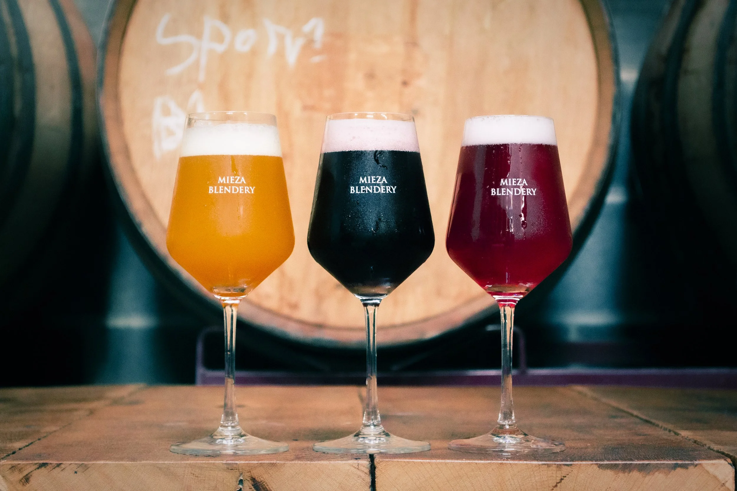 Samples of Mieza Blendery beers shown on its website