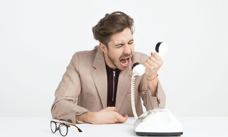 man complaining
