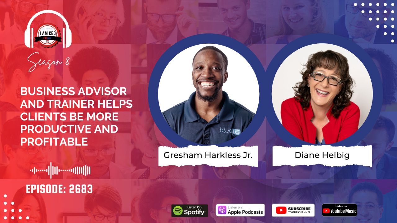 Podcast promotional image featuring portraits of Gresham Harkless Jr. and Diane Helbig, episode 2683, with platforms Spotify, Apple Podcasts, YouTube Music, and YouTube shown at the bottom. Podcast promotional image featuring portraits of Gresham Harkless Jr. and Diane Helbig, episode 2683, with platforms Spotify, Apple Podcasts, YouTube Music, and YouTube shown at the bottom.