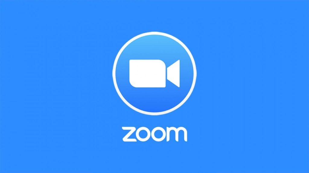 Blue Zoom logo featuring a white video camera icon inside a circle with the word "Zoom" written below it.