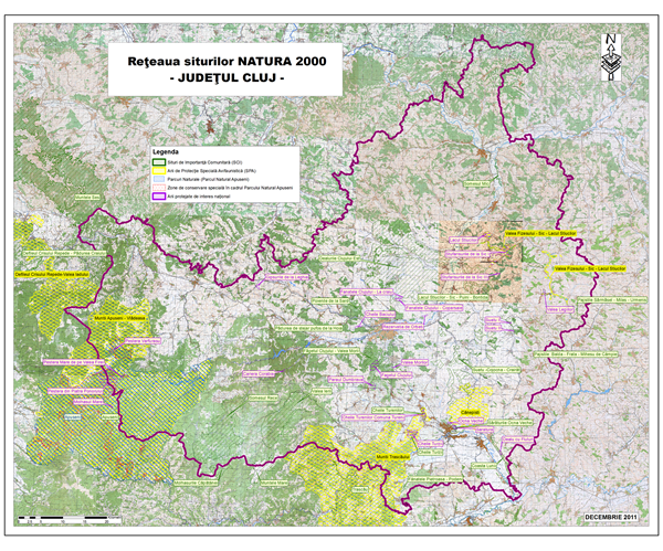 Reţeaua siturilor Natura 2000 din judeţul Cluj