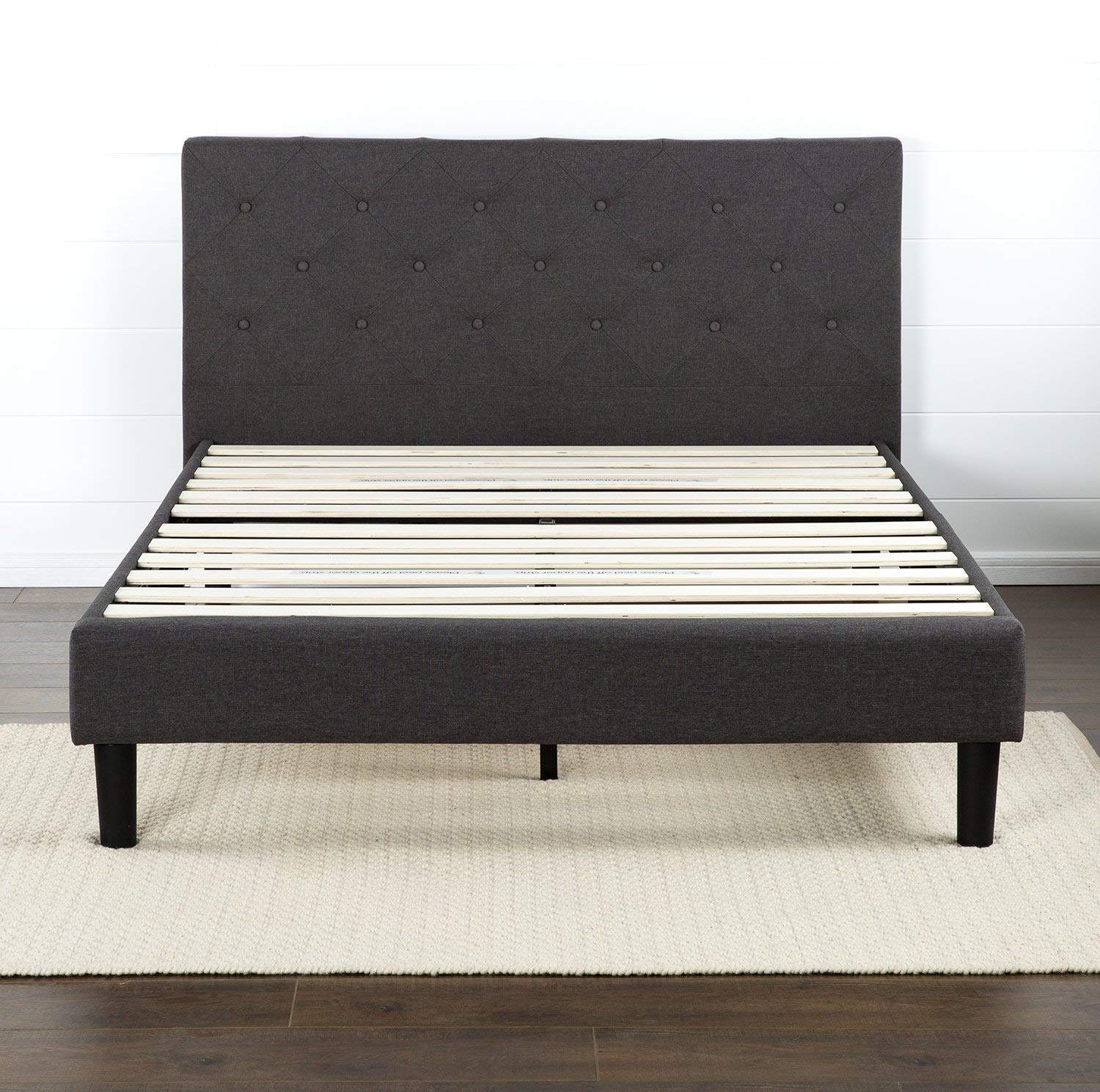Zinus Upholstered Diamond Stitched Platform Bed
