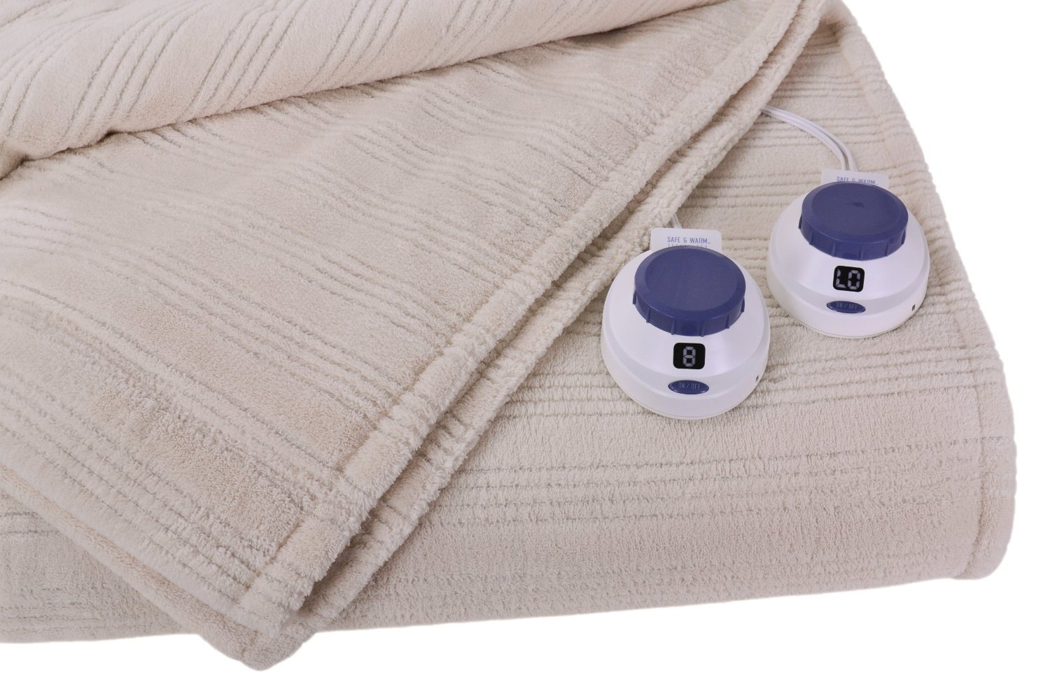 Soft Heat Ultra Micro-Plush Low-Voltage Electric Heated Triple-Rib Queen Size Blanket