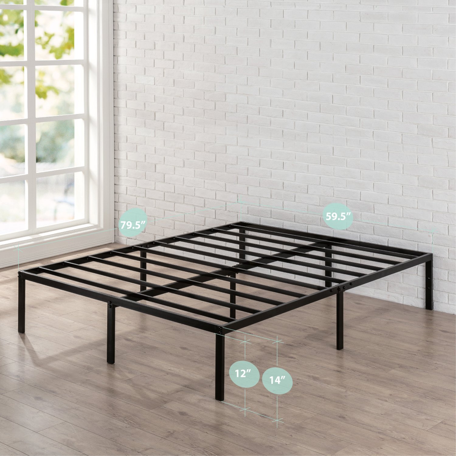 Zinus 14 Inch Classic Metal Platform Bed Frame with Steel Slat Support