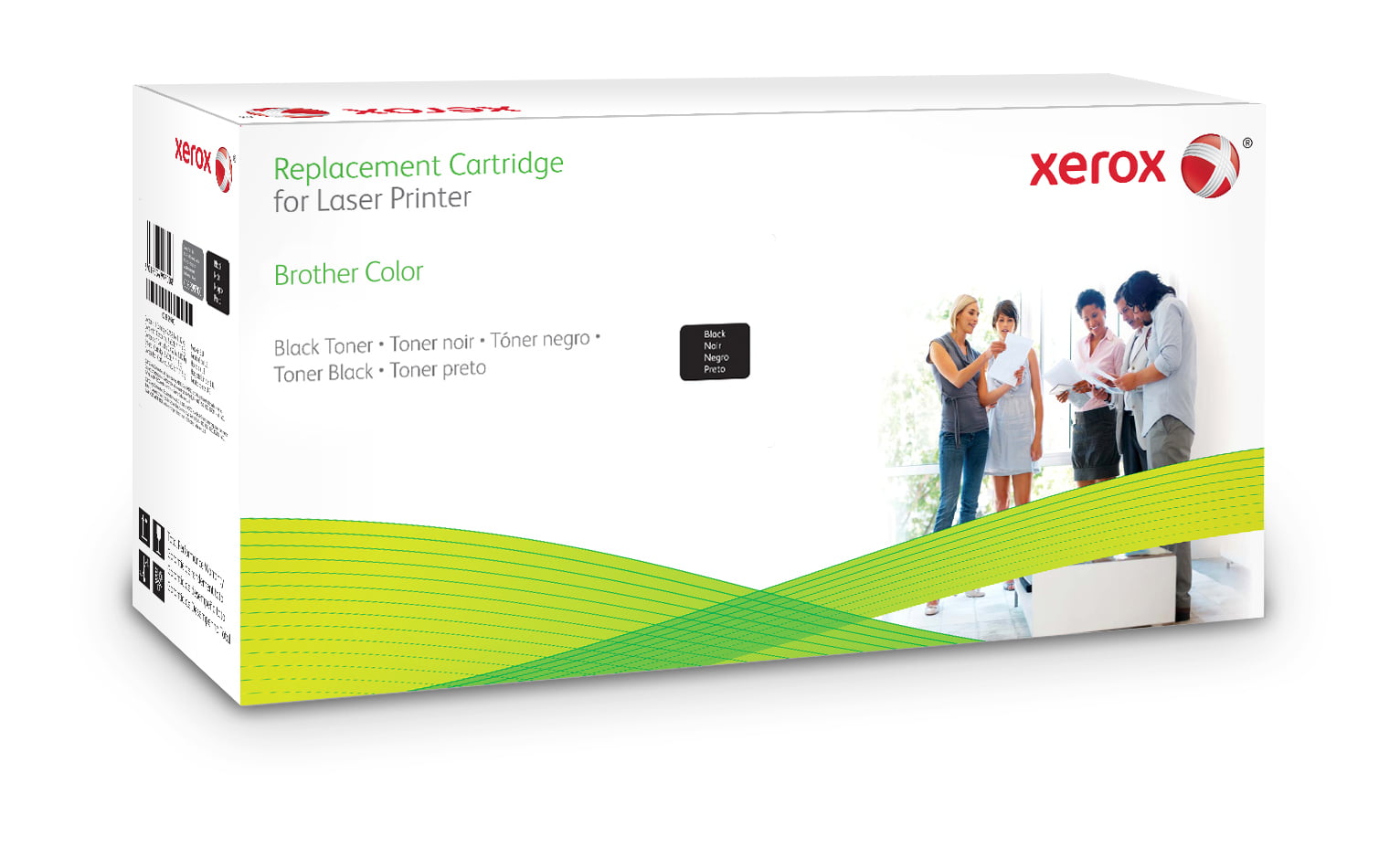 Xerox Black toner cartridge. Equivalent Brother TN325BK. Compatible Brother DPC-9055, DPC-9270/9270CDN, HL-4140/4140CN, -