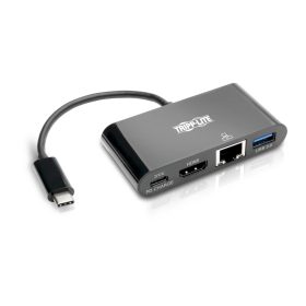 Tripp Lite U444-06N-HGUB-C USB-C Multiport Adapter - HDMI, USB 3.2 Port, GbE, 60W PD Charging, HDCP, Black