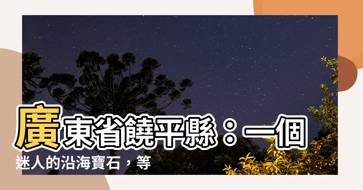 【廣東省饒平縣】廣東省饒平縣：一個迷人的沿海寶石，等待您的探索
