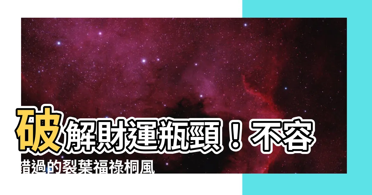 【裂葉福祿桐風水】破解財運瓶頸！不容錯過的裂葉福祿桐風水擺法