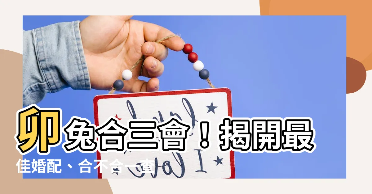 【卯三合】卯兔合三會！揭開最佳婚配、合不合一查就知道