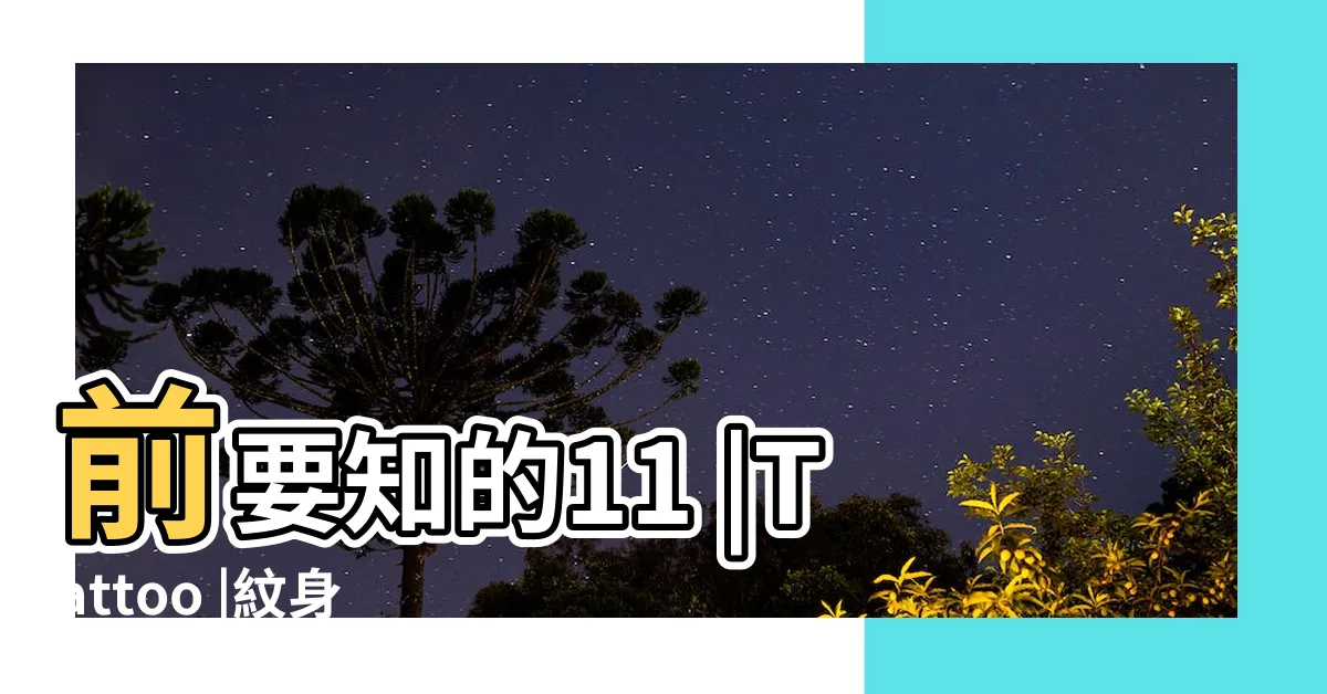 【紋身】前要知的11 |Tattoo |紋身入門 |