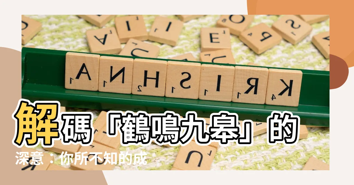 【鶴鳴九皋意思】解碼「鶴鳴九皋」的深意：你所不知的成語典故