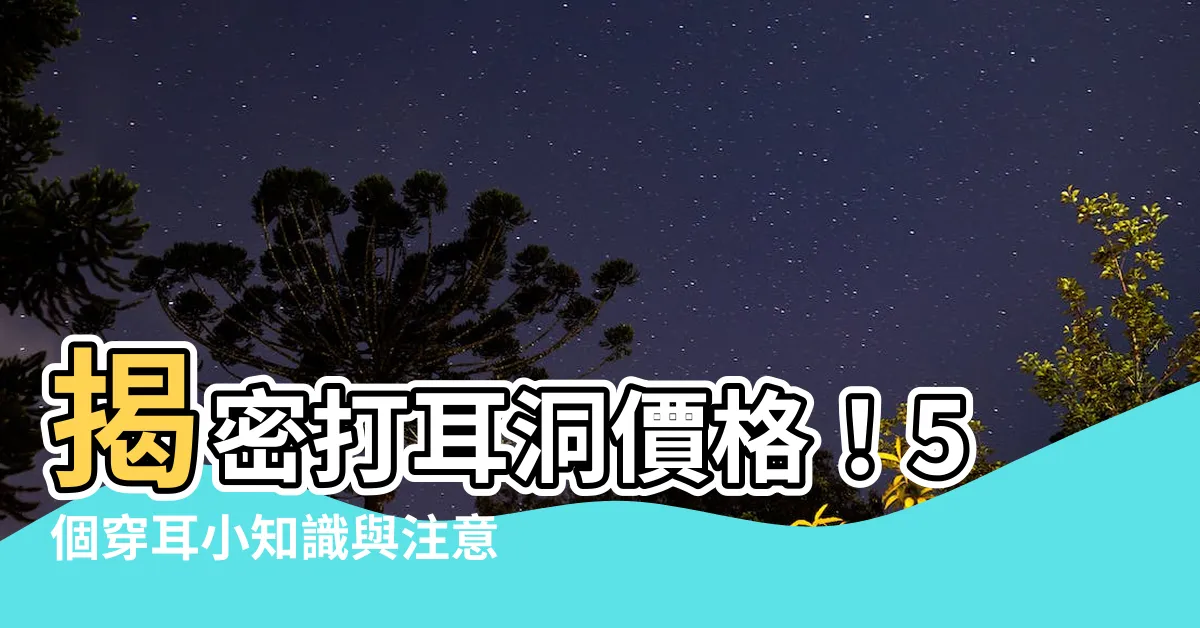 【打耳洞價格】揭密打耳洞價格！5個穿耳小知識與注意事項