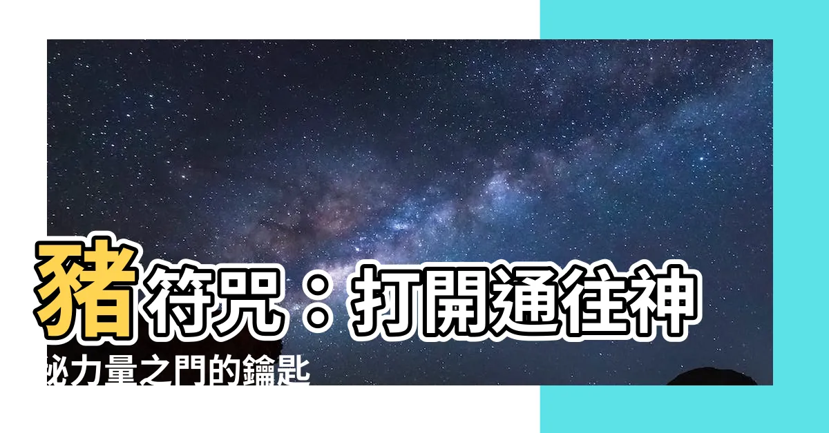 【豬符咒】豬符咒：打開通往神秘力量之門的鑰匙